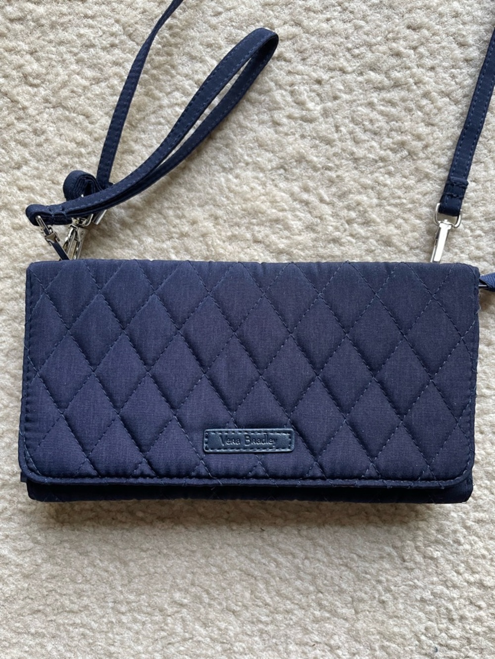 Vera Bradley Quilted Navy Crossbody Wallet Purse
